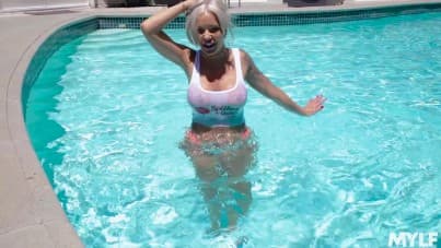 
busty babe gets totally satisfied by a pool guy