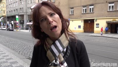 
American pornstar on Czech streets
