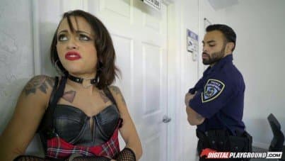 
slutty student in the officer's office