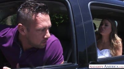 
driver seduced by sexy bride