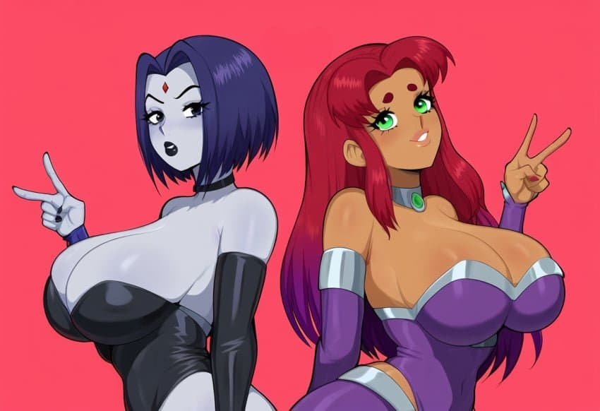 Click to view full size Duos #4 (Raven + Starfire)