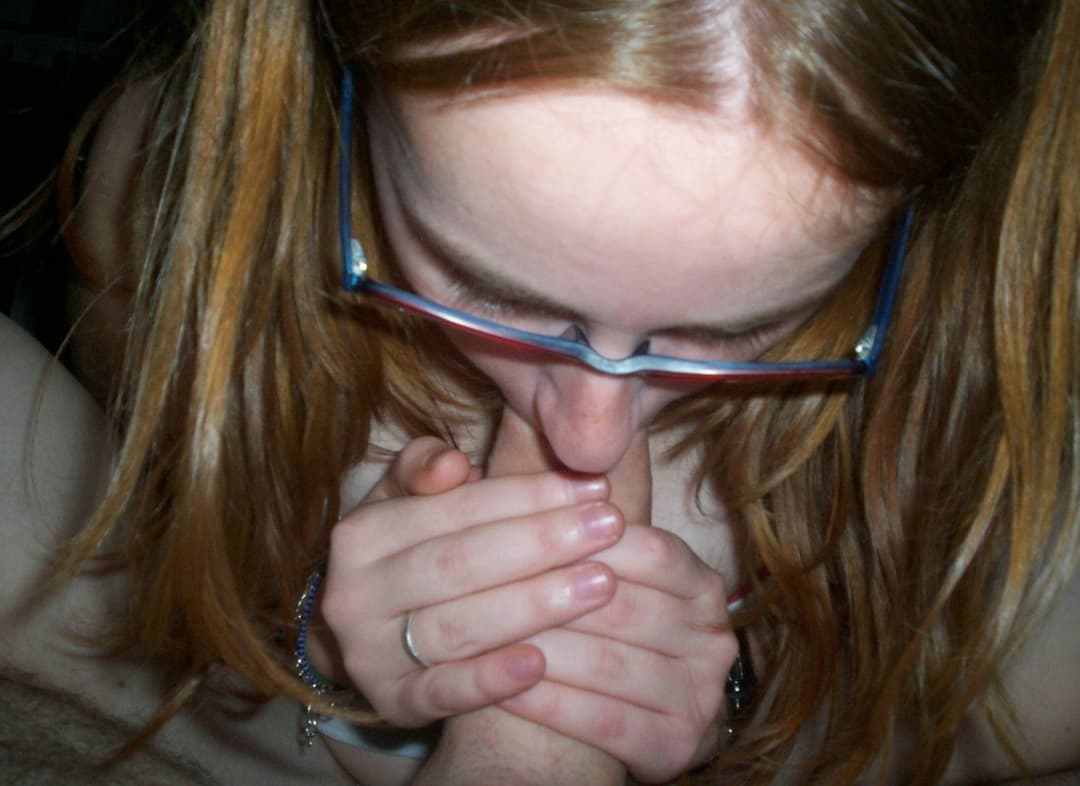 Click to view full size Cute Nerdy Redhead with Glasses