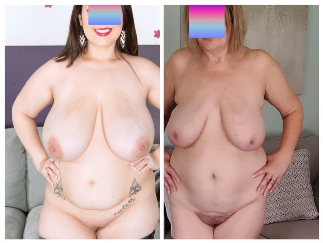 Click to view full size COLLAGE Side by Side Comparison with some of the BIGGEST BOOBS on erome