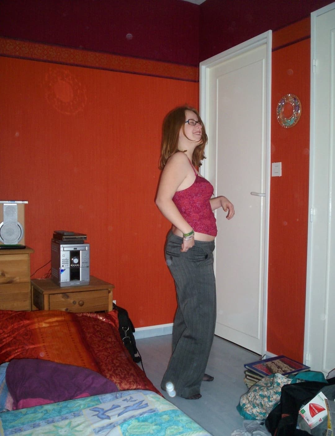 Click to view full size Cute Nerdy Redhead with Glasses