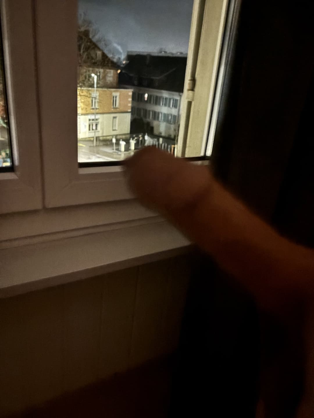Click to view full size Jerking in front of the window of the hotel room