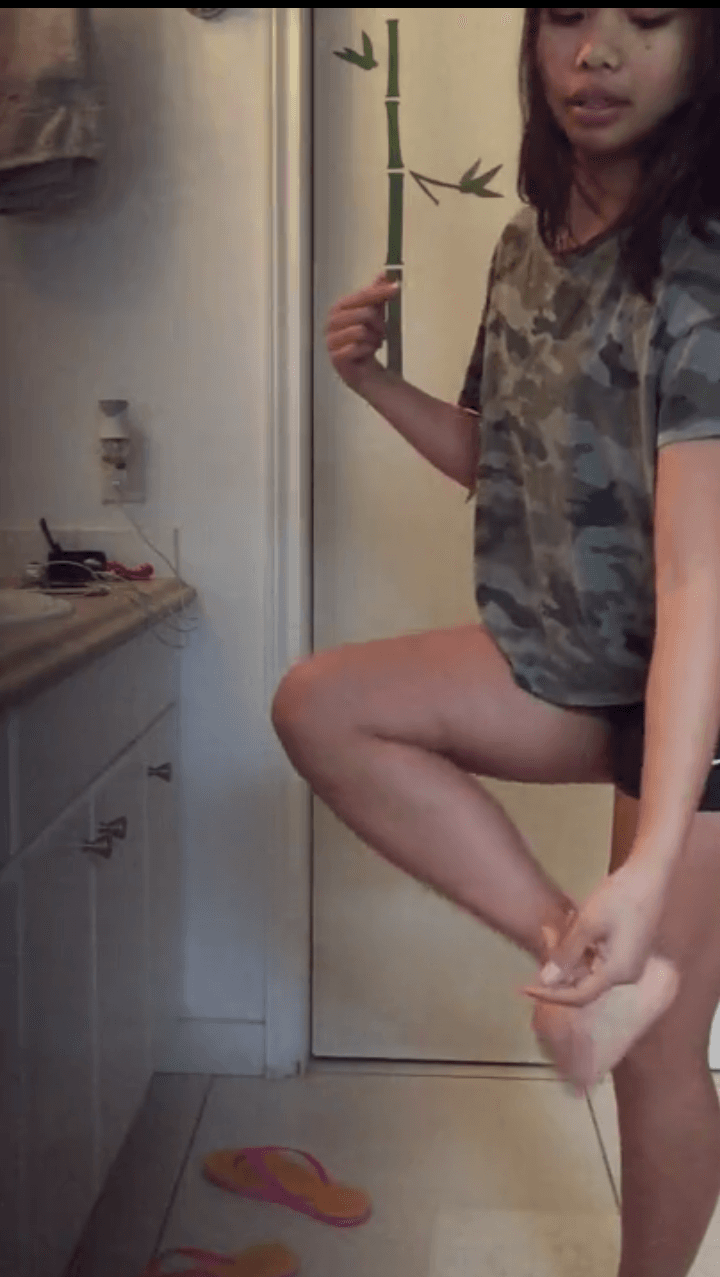 Click to view full size Asian teen 18 caught on hidden cam in the bathroom dancing away. Repost her and enjoy