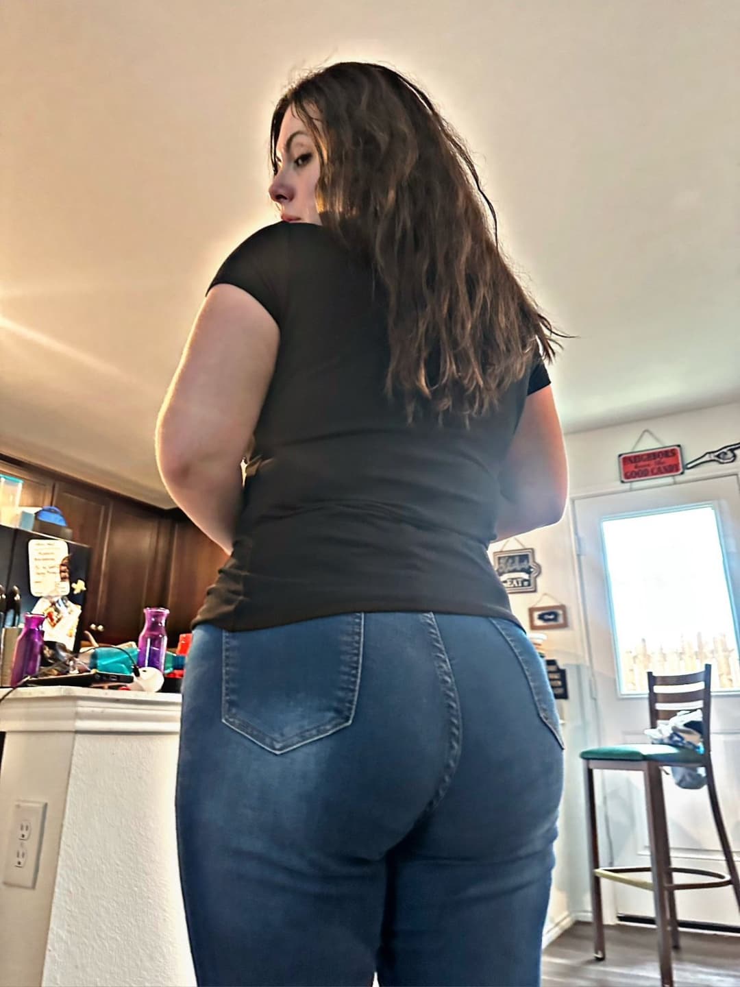 Click to view full size POV caught creepshots fat ass pawg milf catches you and gives you her asshole to eat ass and anal fk