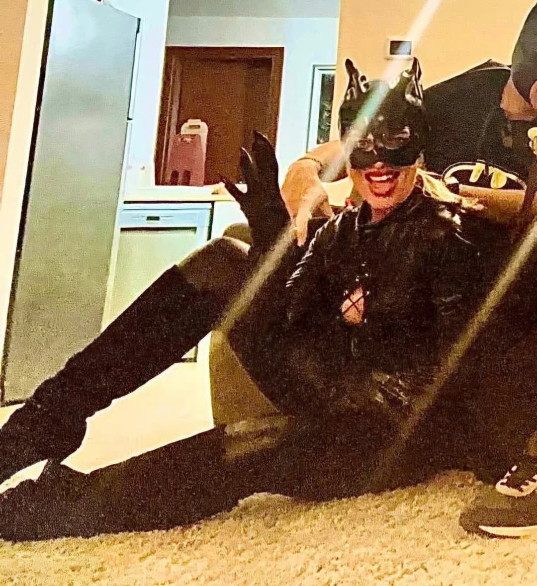 Click to view full size My friends mom at halloween party comment her look