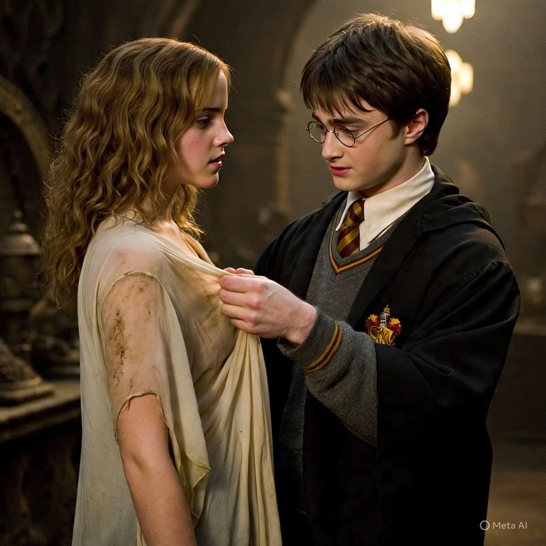 Click to view full size Harry helps Hermione (Harry ajuda Hermione)