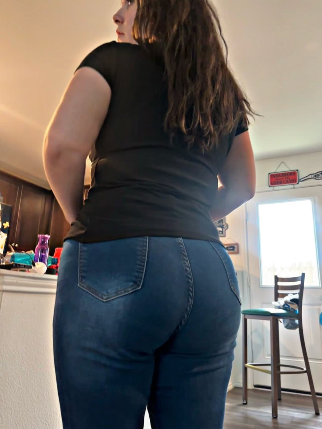 Click to view full size POV caught creepshots fat ass pawg milf catches you and gives you her asshole to eat ass and anal fk
