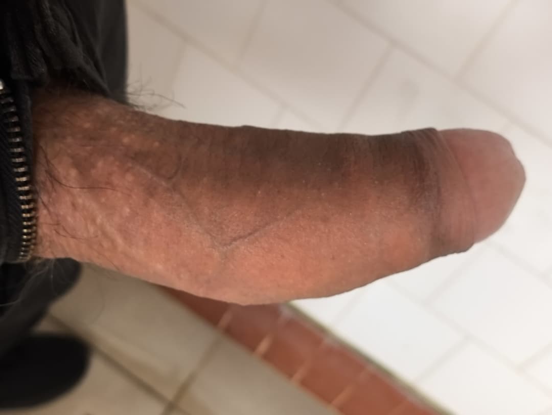 Click to view full size Big hard uncut cock with a pink head