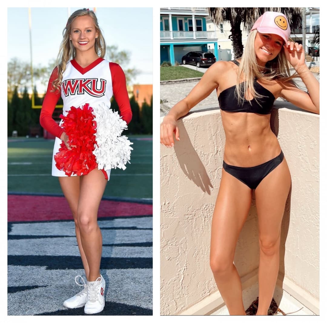 Click to view full size Tasty Toned College Cheerleader Jacqui (Bikini)(Uniform)