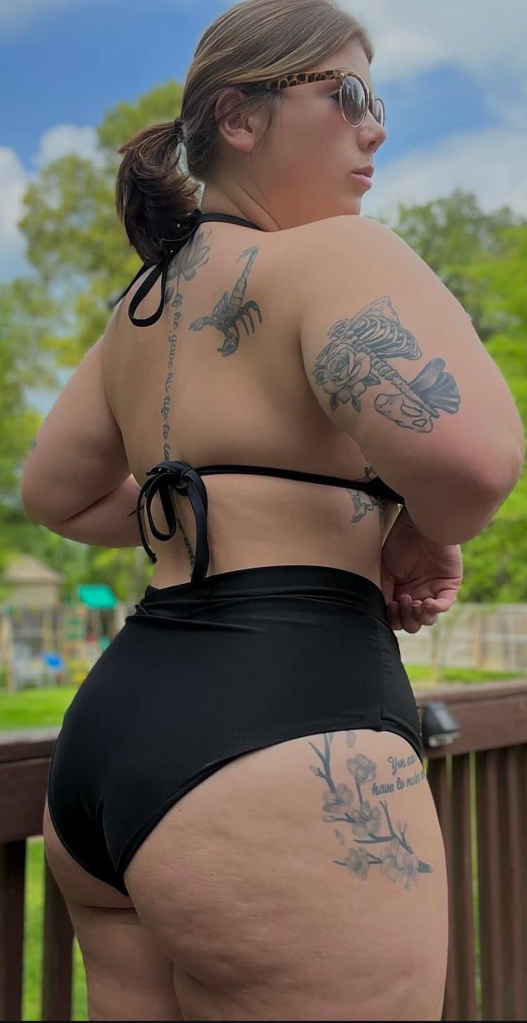 Click to view full size Busty BBW Brunette College Bikini Babe with Big Tits and a HUGE Ass