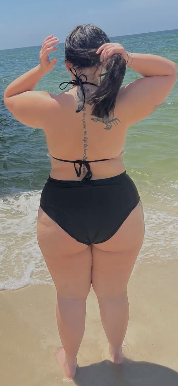 Click to view full size Busty BBW Brunette College Bikini Babe with Big Tits and a HUGE Ass