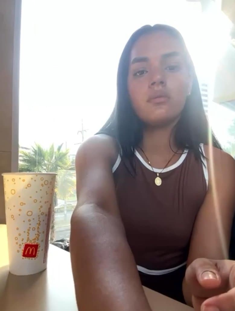 Click to view full size Freaky Colombian squirting under the table at McDonald’s