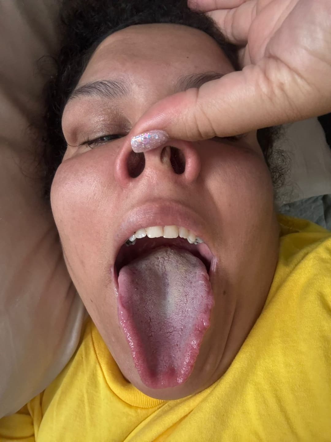 Click to view full size Whore-wife Face fetish (nose, forehead, tongue, teeth, mouth, ears, throat) Gaped, used hole