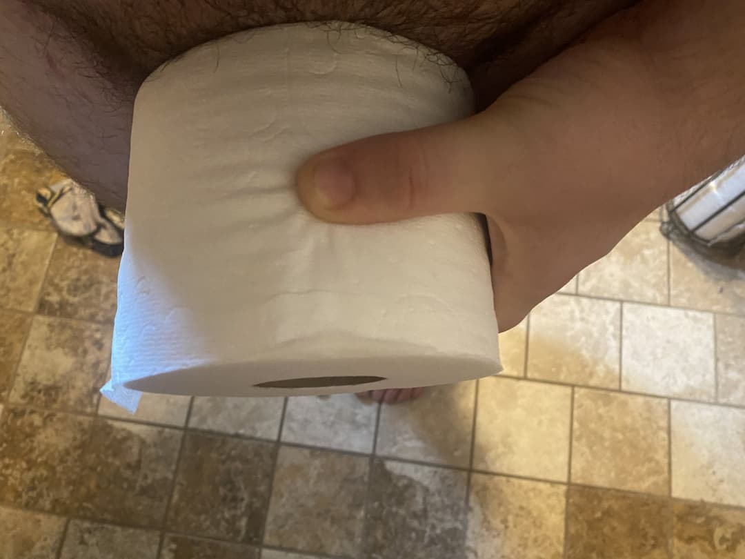 Click to view full size tiny dick toilet paper roll test