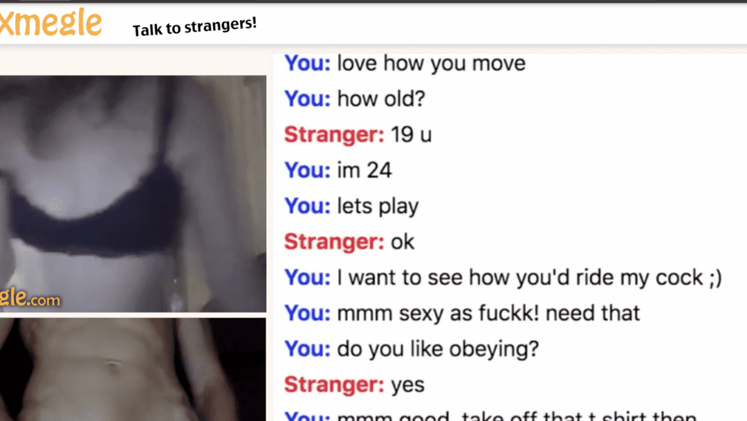 Click to view full size Hot chatting between a beautiful girl and a guy in Omegle sex chat room