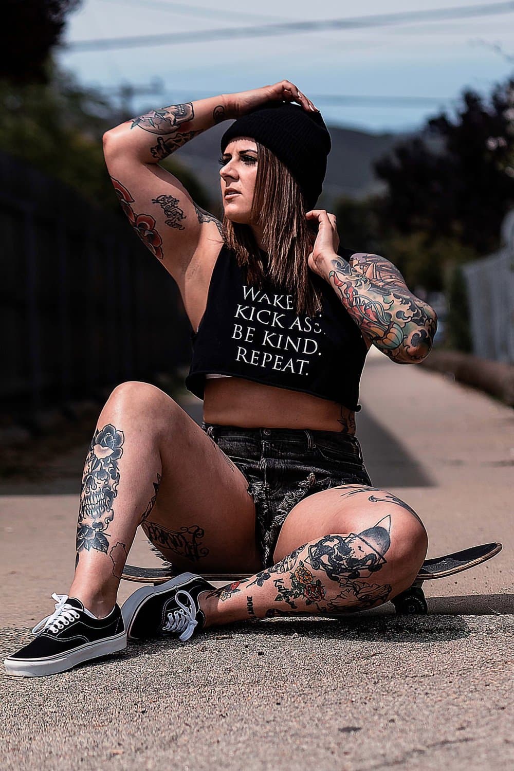 Click to view full size Bryanna leaked model with tattoos spreading lips