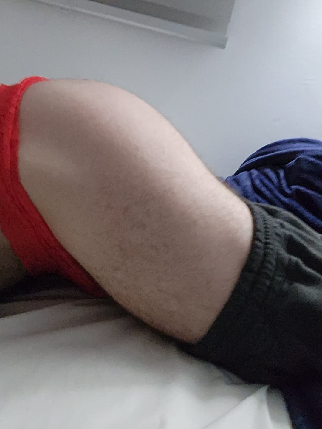 Click to view full size Showing off red lace panties